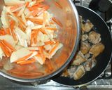マリネ野菜炒め♪鶏もも肉とじゃが芋作り方6写真