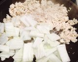 白菜とひき肉de簡単どんぶり作り方3写真