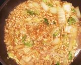 白菜とひき肉de簡単どんぶり作り方5写真