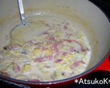 サツマイモと白菜のチーズクリームパスタ♪作り方3写真