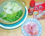 簡単☆チンゲン菜とベーコン炒め作り方1写真