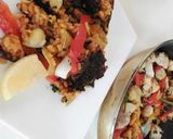 魚介と鶏の味噌パエリヤ作り方7写真