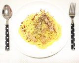 超簡単♡牛乳と全卵であっさりカルボナーラ作り方5写真