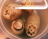 絶品☆れんこん&白菜・ほうれん草の豚肉鍋作り方3写真