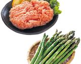 まるごとアスパラガスの甘辛つくね作り方1写真