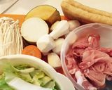 土鍋で熱々 冬野菜のほうとう豚汁作り方1写真
