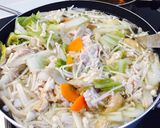 土鍋で熱々 冬野菜のほうとう豚汁作り方4写真