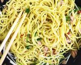 ツナと水菜のペペロンチーノ焼きそば作り方3写真