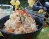 干しエビと大根の葉の餅入り炊き込みご飯作り方4写真