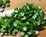 簡単朝食オクラときのこ あおさのお味噌汁作り方3写真