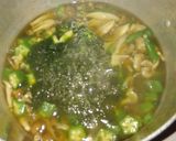 簡単朝食オクラときのこ あおさのお味噌汁作り方8写真
