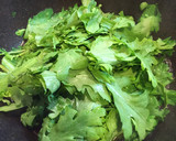 100円副菜☆菊菜の卵とじ☆香りを楽しむ作り方2写真
