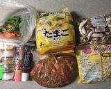 【山ごはん】卵スープで簡単、カルビクッパ作り方1写真