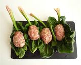 ちぢみほうれん草の肉包み焼き作り方4写真