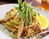 水菜とササミときのこのおろし和風パスタ作り方9写真
