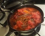 人参とチーズトマトの煮込ハンバーグ作り方5写真