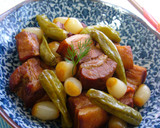 豚バラ肉とししとうとらっきょのさっぱり煮作り方5写真
