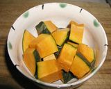 お弁当に♪レンジで１分×３かぼちゃの煮物作り方1写真