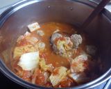 白菜と肉団子のトマト煮込み作り方5写真