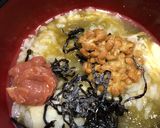 とろろ昆布、チーズ、納豆のとろねばおかゆ作り方10写真