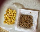 納豆と缶詰コーンのご飯作り方1写真