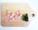 レンジで　ほうれん草とソーセージの蒸し卵作り方1写真