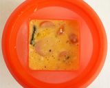 レンジで　ほうれん草とソーセージの蒸し卵作り方3写真