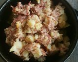 茄子のコンビーフポテトチーズ焼き作り方4写真