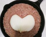 スキレットで♡ハートの玉ねぎハンバーグ作り方2写真