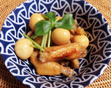 鶏手羽中とうずら卵の照り照り煮♡作り方4写真