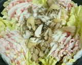 油揚げとまいたけ入り白菜のミルフィーユ鍋作り方4写真