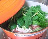 ほうれん草とブタバラの常夜鍋作り方1写真