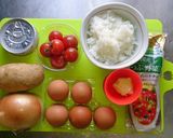 オムライス ☆ ケーキ 片手でパクリ作り方1写真