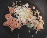 【1人分】ひき肉でチキンライス作り方1写真