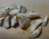鶏むね肉とチンゲン菜 ごぼう蒟蒻の煮物♪作り方3写真