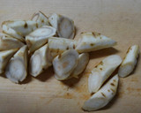 鶏むね肉とチンゲン菜 ごぼう蒟蒻の煮物♪作り方3写真