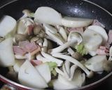 かぶとしめじ、ベーコンの酒蒸し作り方2写真