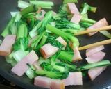 ターサイとベーコンのニンニク醤油炒め✨作り方3写真