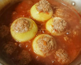 まるごと玉ねぎと肉団子のトマト煮作り方4写真