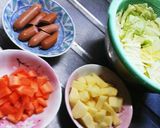 キャベツ沢山ポトフ風スープ♡作り方1写真