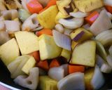 さつまいもとレンコンの甘酢炒め煮。作り方5写真