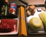 ミートソース (セロリ／ひき肉／キノコ)作り方1写真