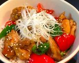 カラフルとり照り焼き丼作り方7写真