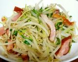 早い☆ベーコン もやし 豆苗 バター炒め作り方4写真