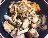 簡単♡鶏肉ときのこのホットサラダ温玉のせ作り方3写真