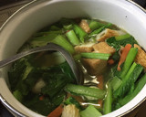 小松菜と厚揚げの うどんスープ煮作り方1写真
