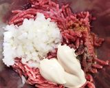 マヨネーズでジューシーなハンバーグ作り方1写真