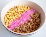 そぼろと桜でんぶの三色丼作り方3写真