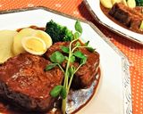 ソースが絶品【目玉焼き煮込みハンバーグ】作り方29写真