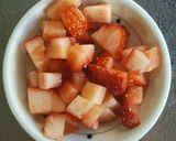 HOTつぶつぶ苺オレ作り方1写真